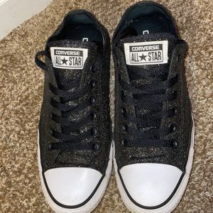 Unisex Black Glitter Converse